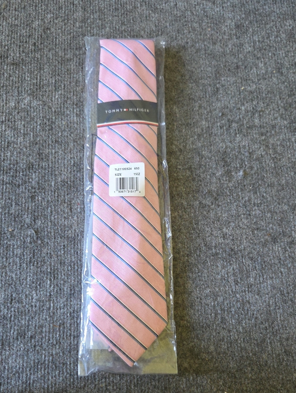 Tommy Hilfiger Pink Diagonal Stripe Tie